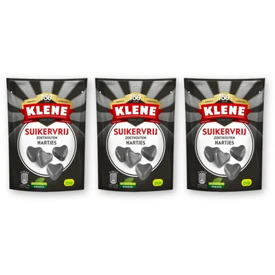 Klene Suikervrij zoethouten hartjes 3-pack