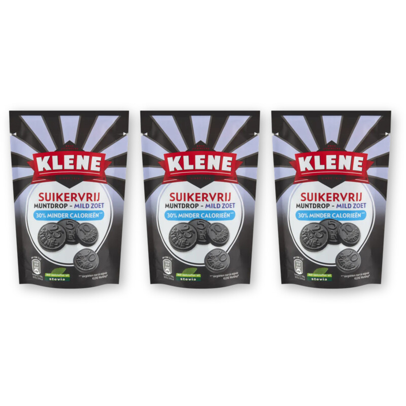 Klene Suikervrij muntdrop 3-pack