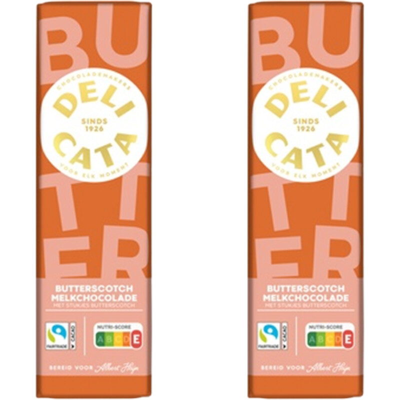 Delicata Reep melkchocolade butterscotch 2-pack