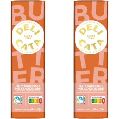 Delicata Reep melkchocolade butterscotch 2-pack