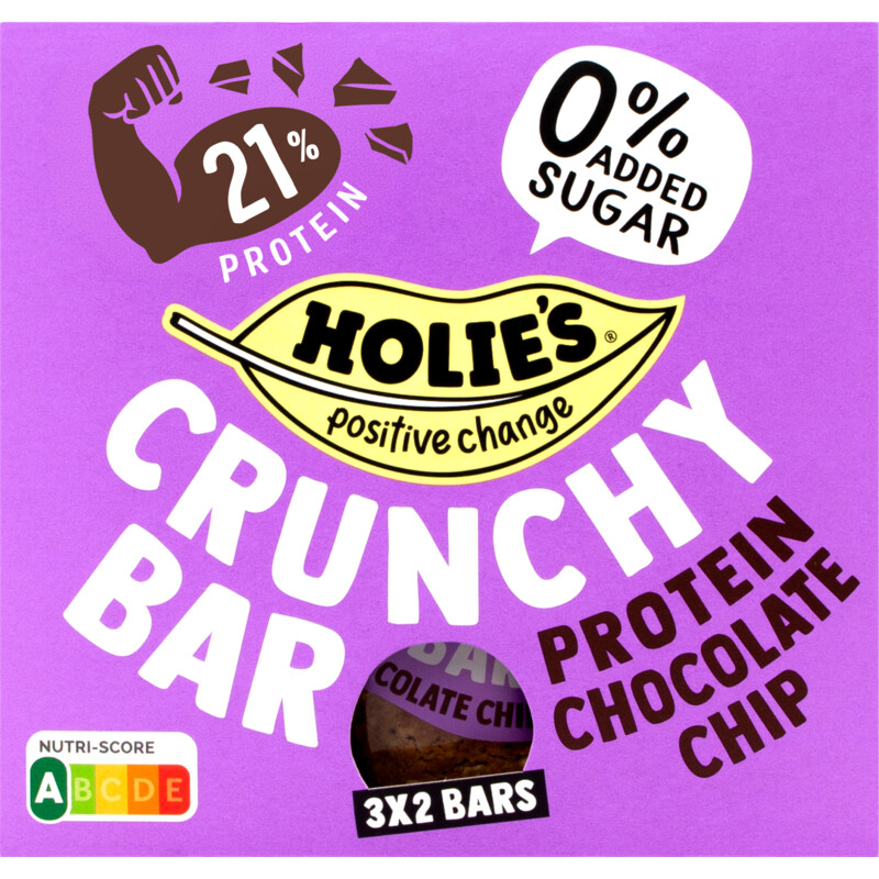 Holie's Crunchy Bar Protein Choc Chip 3-pack