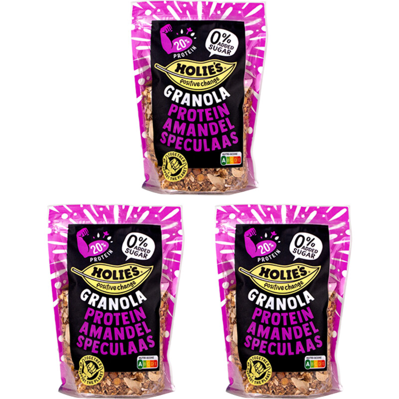 Holie's Granola protein amandel speculaas 3-pack