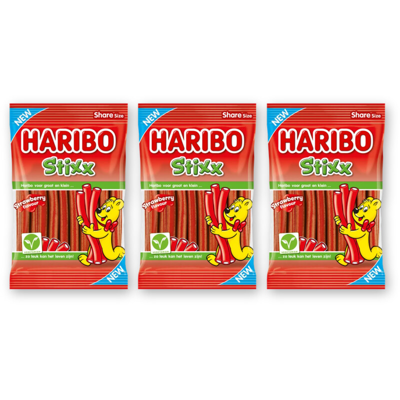 Haribo Stixx strawberry 3-pack