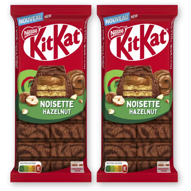 Kitkat Melkchocoladereep hazelnoot 2-pack
