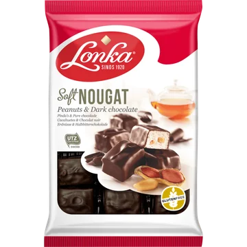 Lonka Soft nougat pinda's & pure chocolade