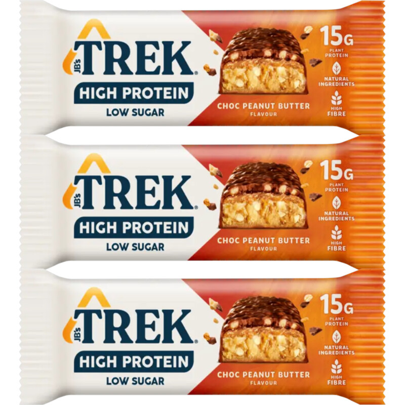 Trek High protein choc peanut butter 3-pack