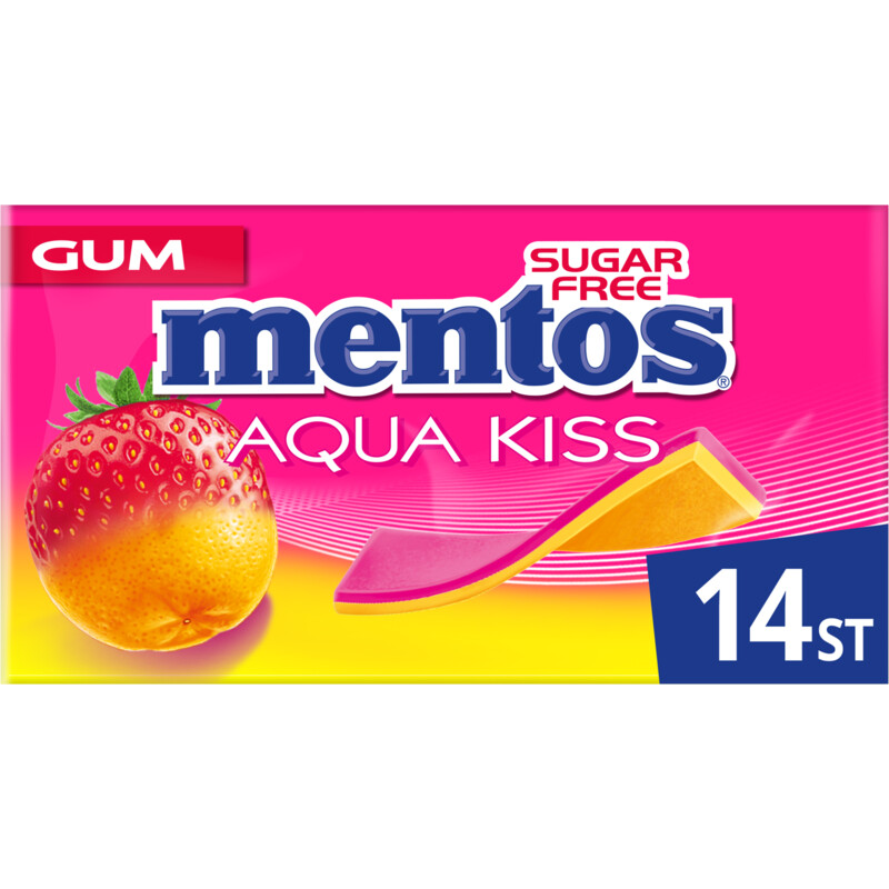 Mentos Gum Aqua kiss strawberry mandarin
