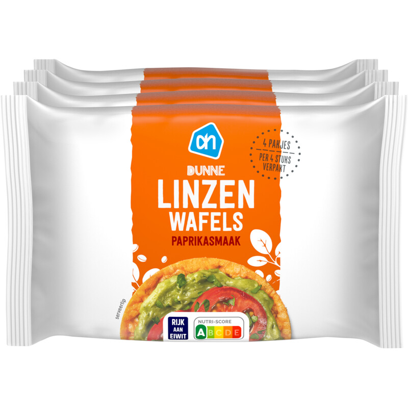 AH Dunne linzenwafels paprika smaak 4-pack