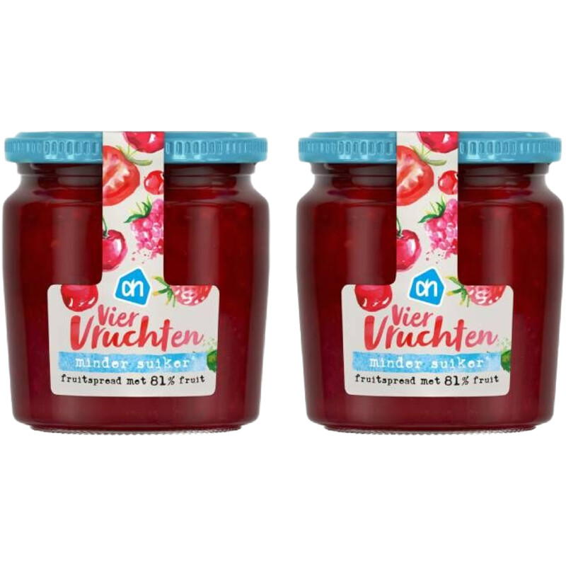 AH Fruitspread viervrucht 81% 2-pack