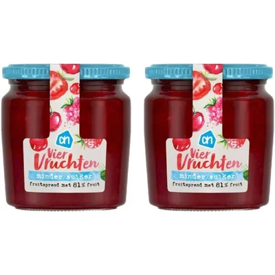 AH Fruitspread viervrucht 81% 2-pack