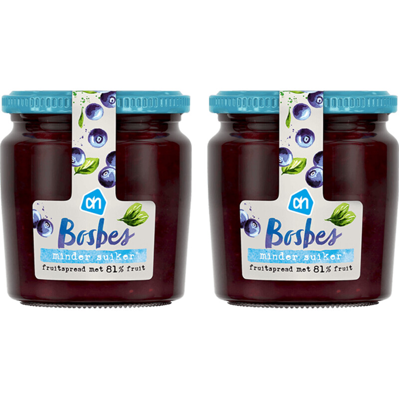 AH AH Fruitspread bosbes 2-pack