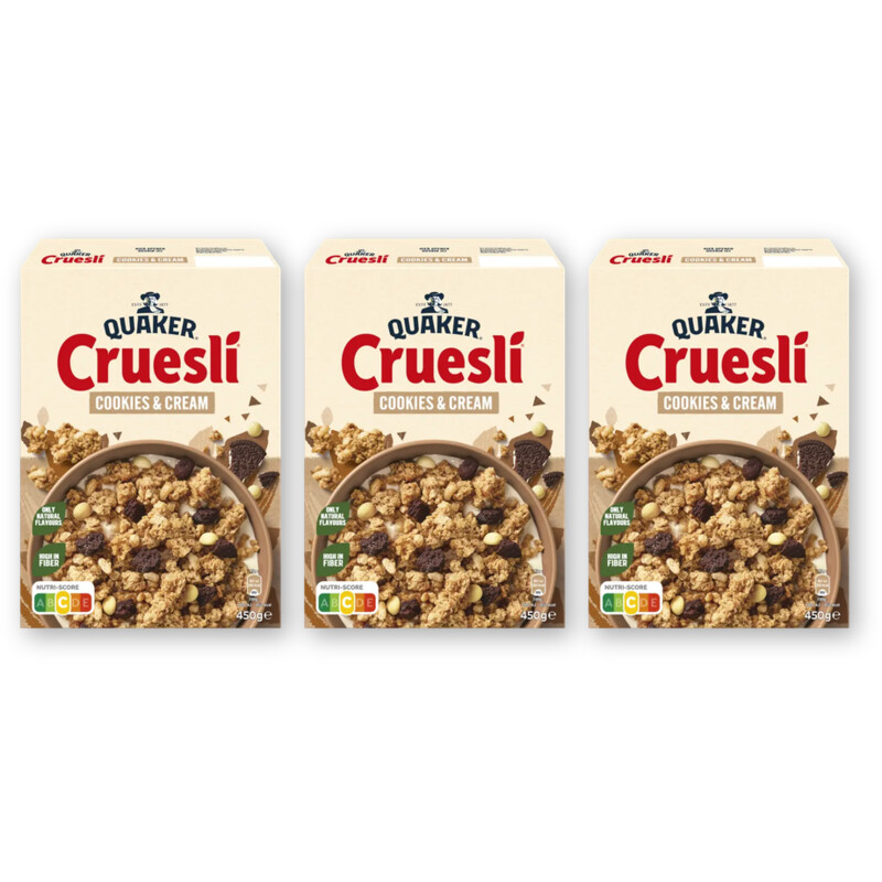 Quaker Cruesli cookies & cream 3-pack
