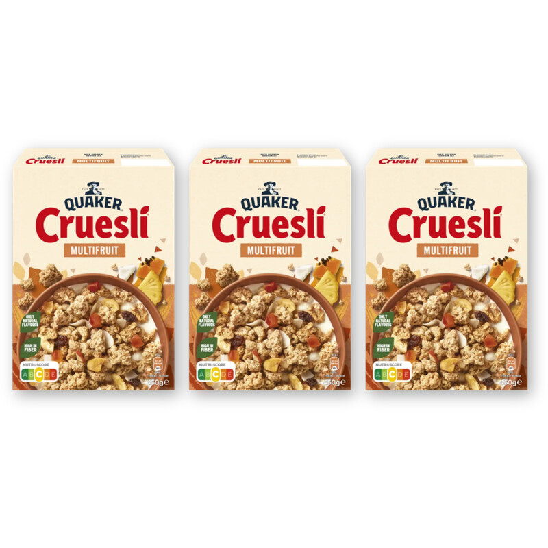 Quaker Cruesli multifruit 3-pack