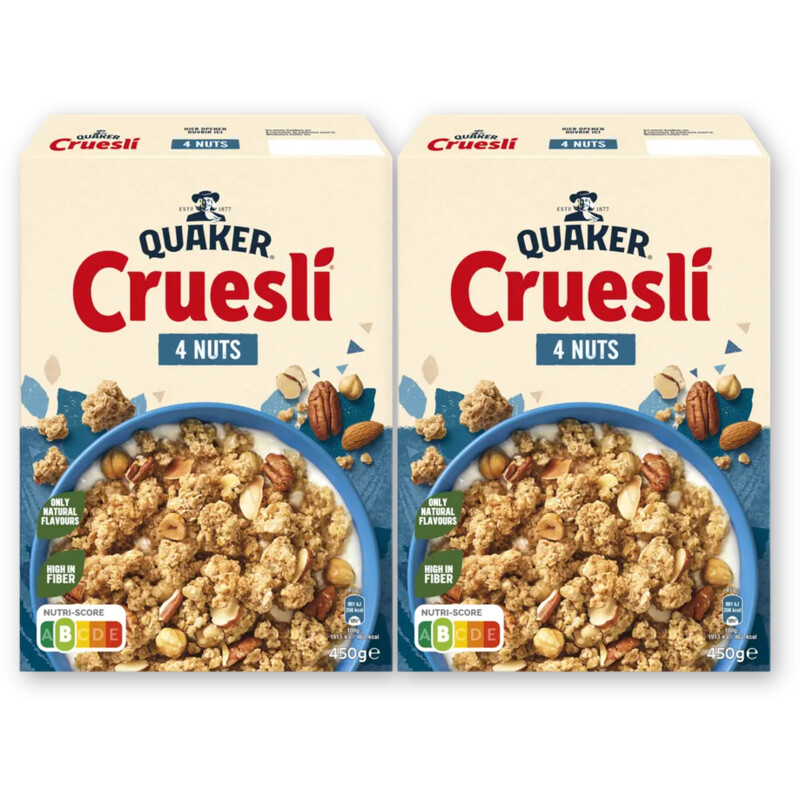 Quaker Cruesli 4 nuts 2-pack