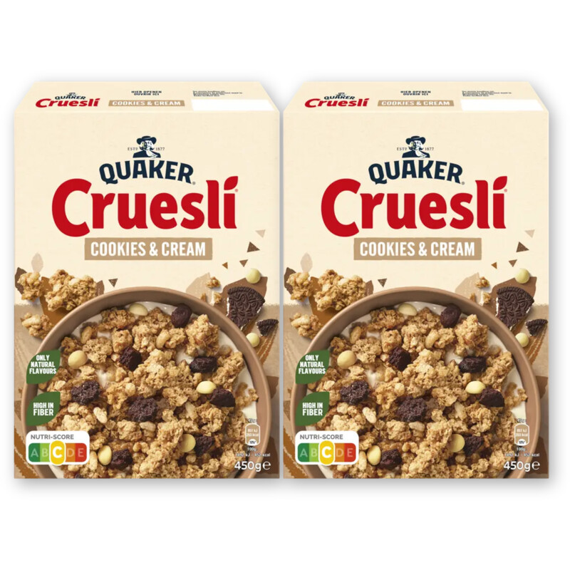 Quaker Cruesli cookies & cream value pack 2pack