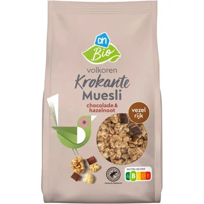 AH Biologisch Krokante muesli chocolade & hazelnoot