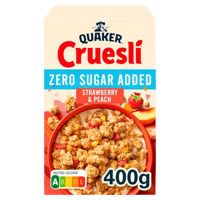 Quaker Zero sugar added strawberry & peach