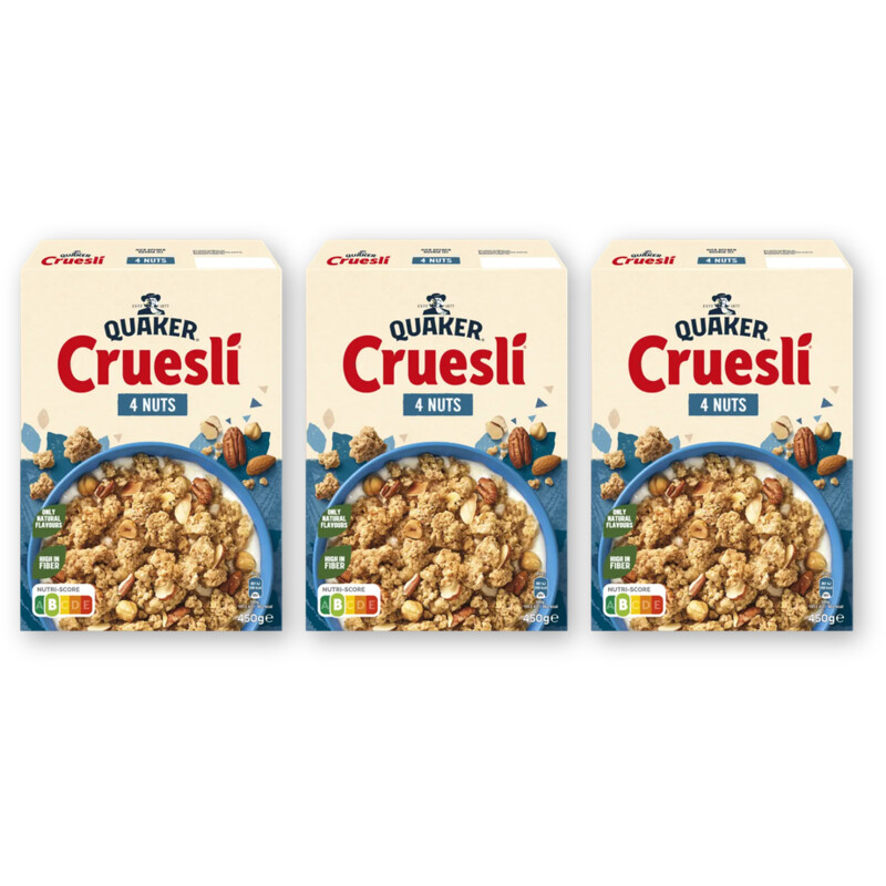 Quaker Cruesli 4 nuts 3-packv