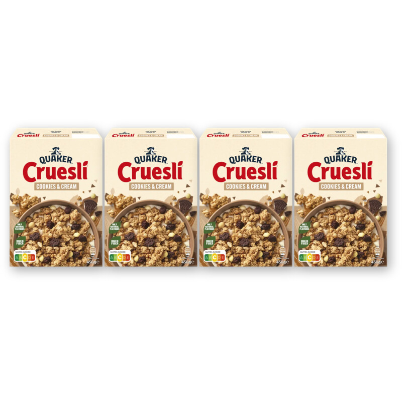 Quaker Cruesli cookies & cream value pack 4pack