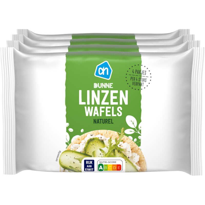 AH Dunne linzenwafels naturel 4-pack