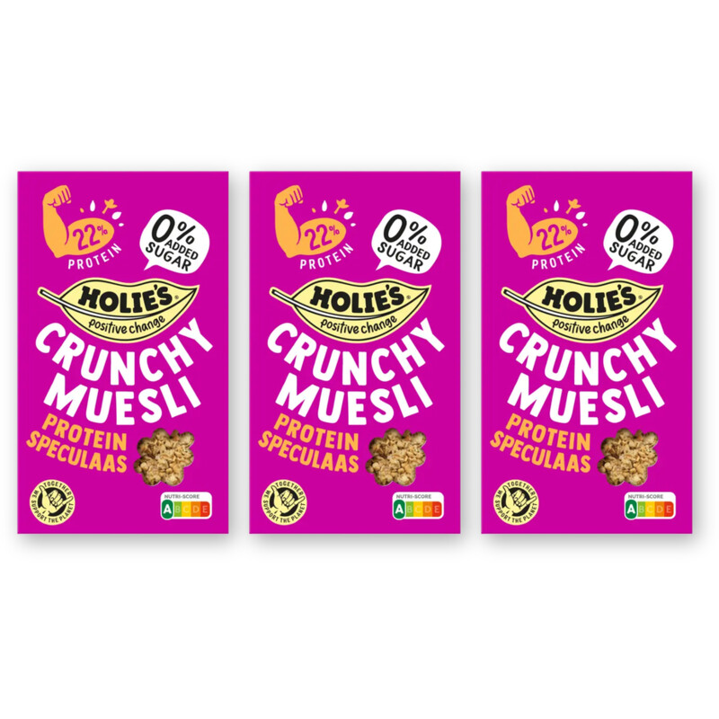 Holie's Crunchy muesli protein speculaas 3-pack