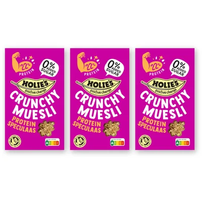 Holie's Crunchy muesli protein speculaas 3-pack
