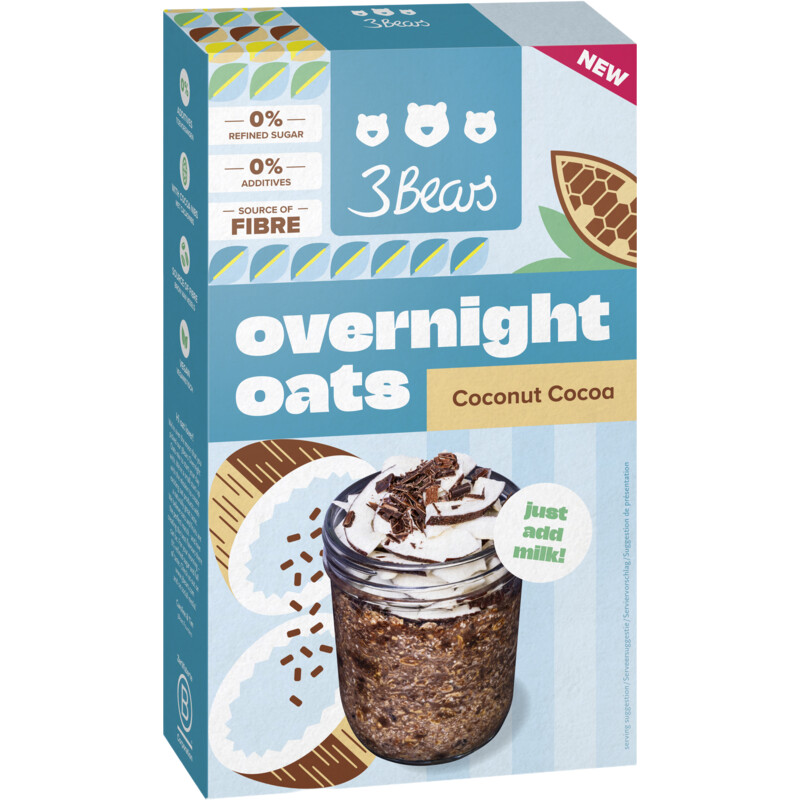 3Bears Overnight oats coconut cocoa
