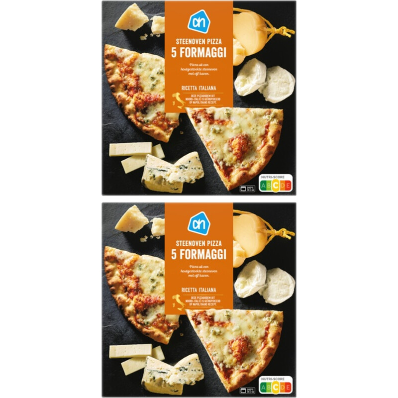 AH Steenoven pizza 5 formaggi 2-pack