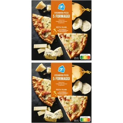 AH Steenoven pizza 5 formaggi 2-pack
