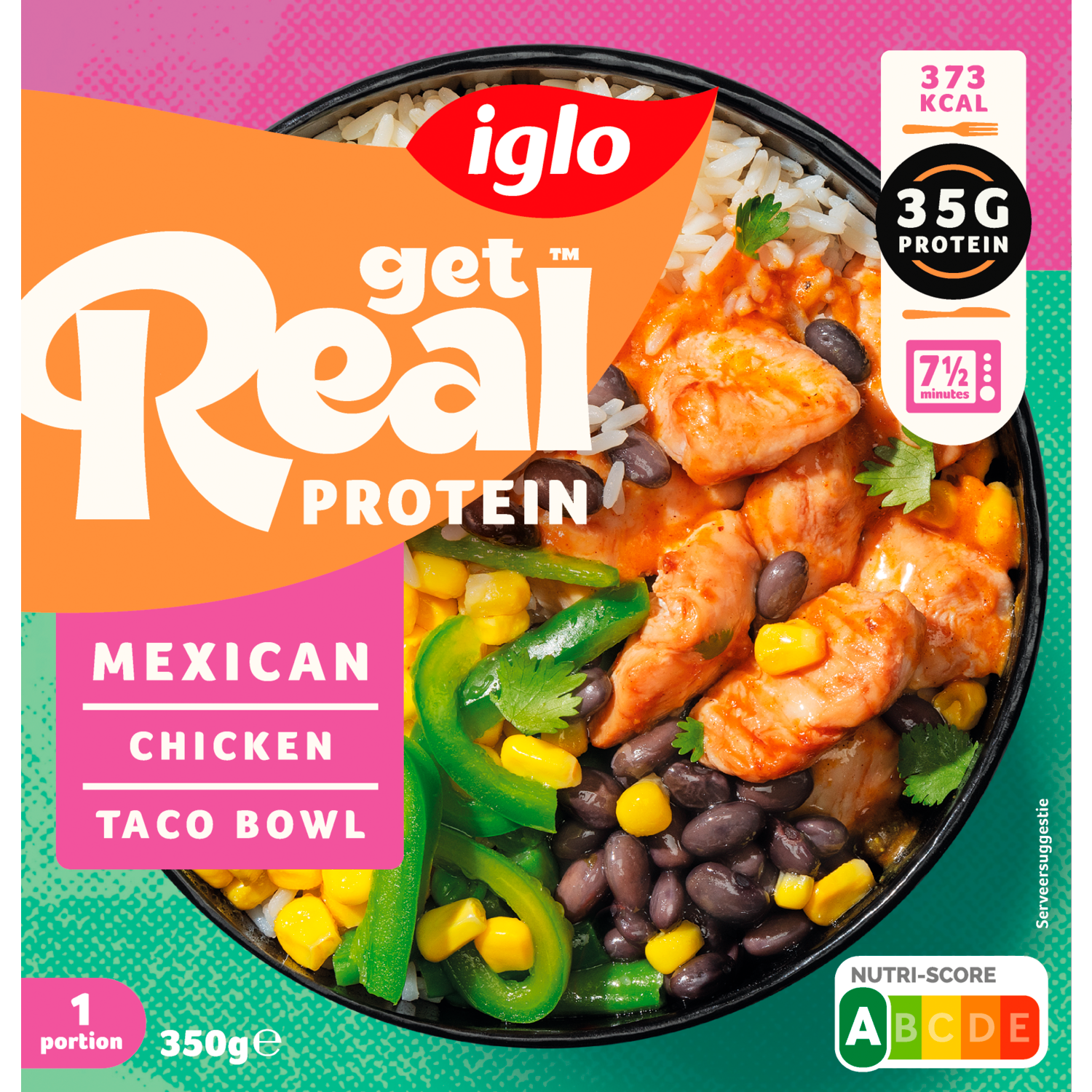 Iglo Get real protein Mexican chicken taco