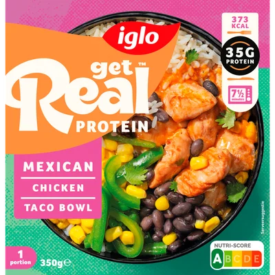 Iglo Get real protein Mexican chicken taco