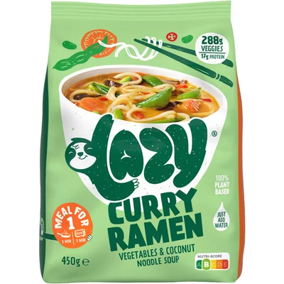Lazy Curry ramen maaltijd