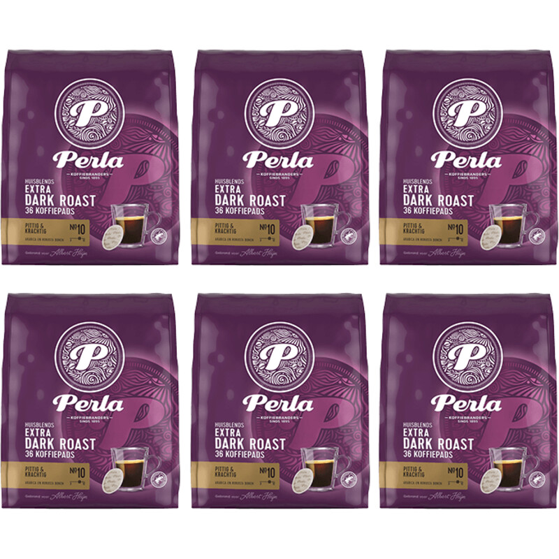 Perla Huisblends Extra dark roast koffiepads 6-pack