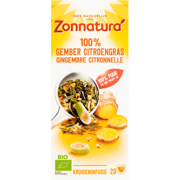 Zonnatura 100% gember citroengras kruideninfusie