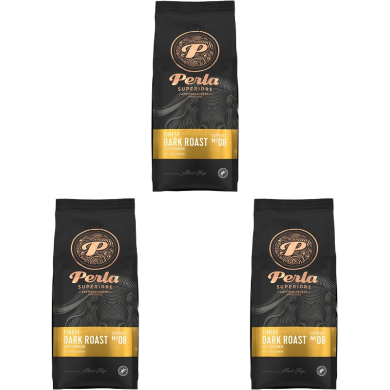 Perla Superiore Finest dark roast koffiebonen 3-pack