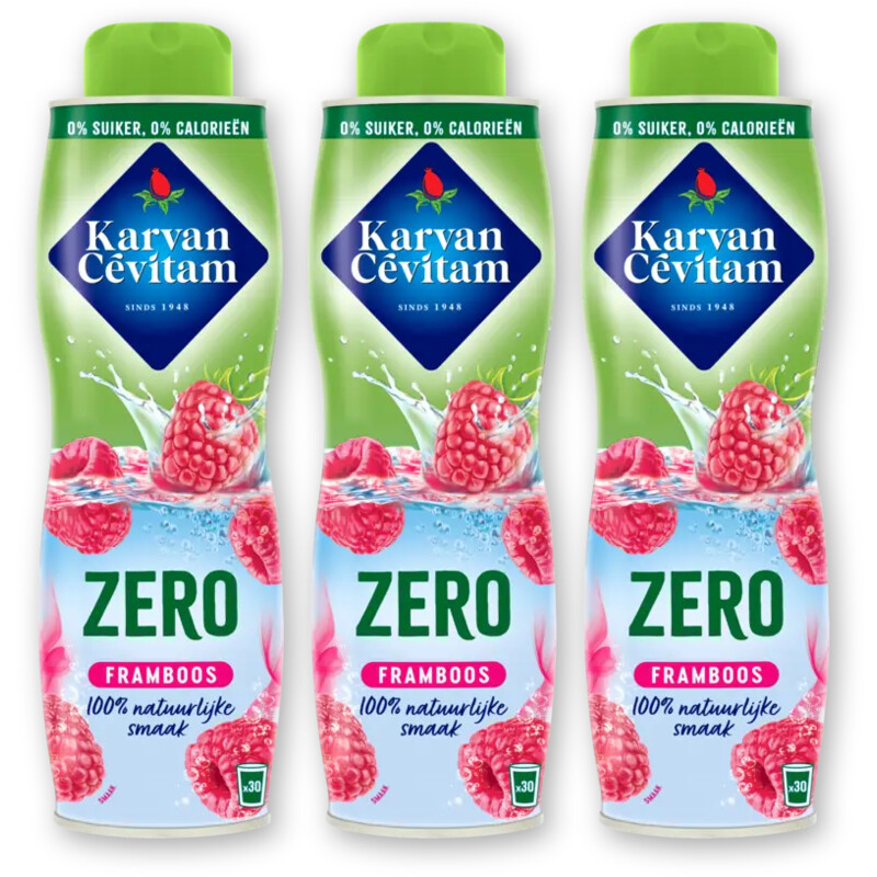 Karvan Cévitam Zero framboos siroop 3-pack