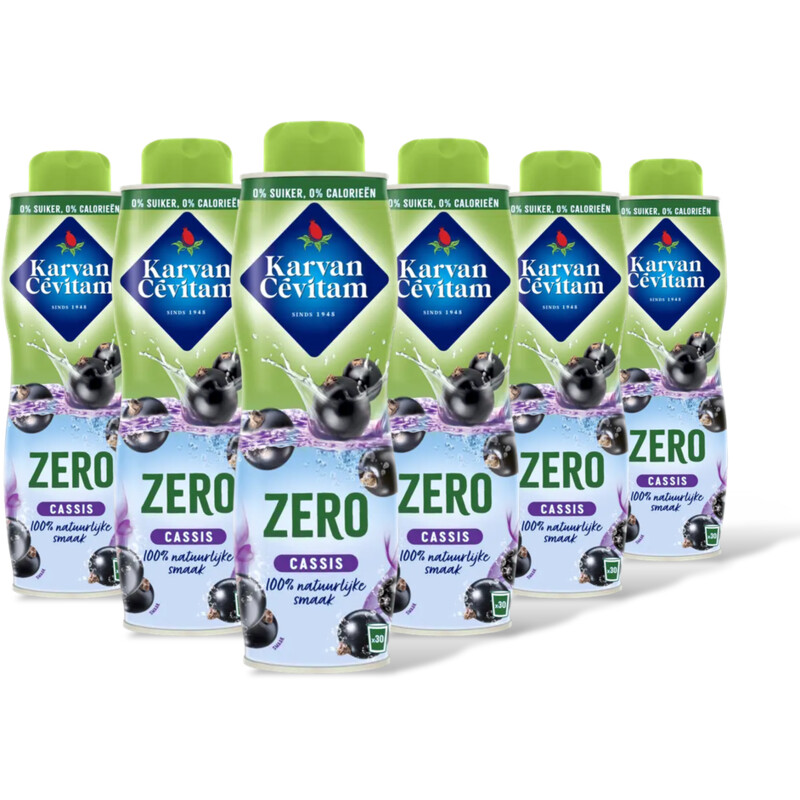 Karvan Cévitam Zero cassis siroop 6-pack