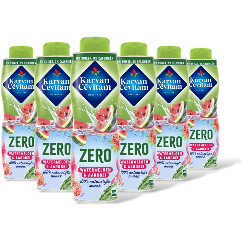 Karvan Cévitam Zero watermeloen & aardbei siroop 6-pack