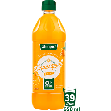 Slimpie Sinaasappel siroop 0% suiker