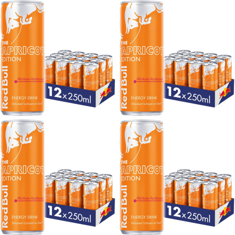 Red Bull Energy drink abrikoos-aardbei 4x 12-pack