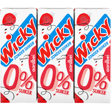 Wicky Aardbei 0% suiker 6-pack