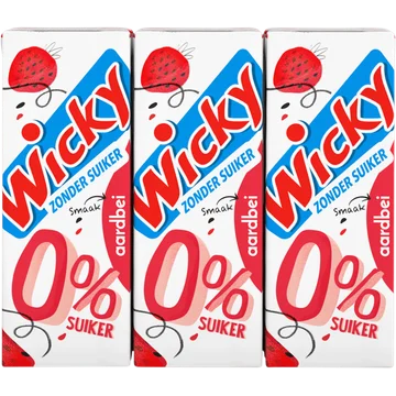 Wicky Aardbei 0% suiker 6-pack