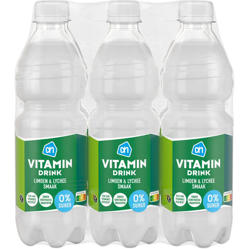 AH Vitamin drink limoen lychee 0% 6-pack