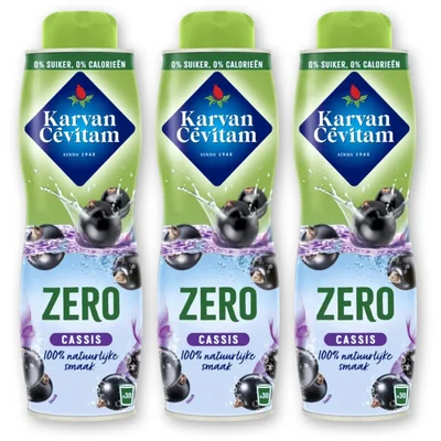 Karvan Cévitam Zero cassis siroop 3-pack
