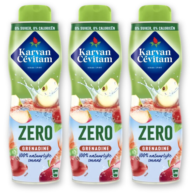 Karvan Cévitam Zero grenadine siroop 3-pack