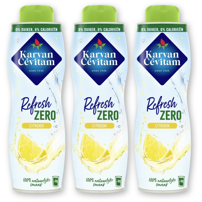 Karvan Cévitam Refresh Zero citroen siroop 3-pack