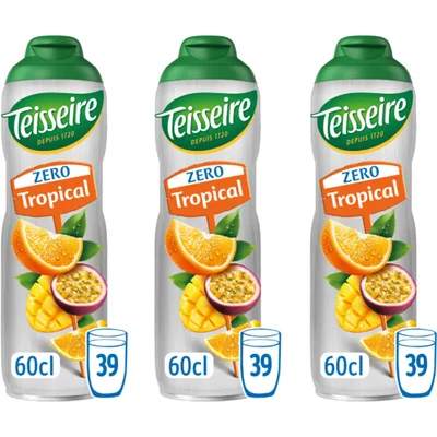 Teisseire Zero tropical siroop 3-pack