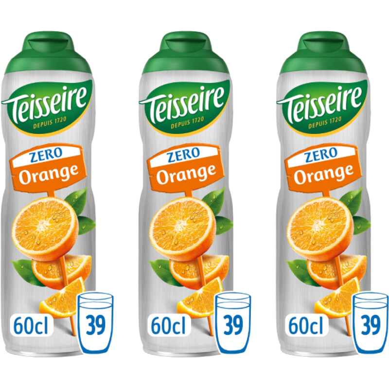 Teisseire Zero sinaasappel siroop 3-pack