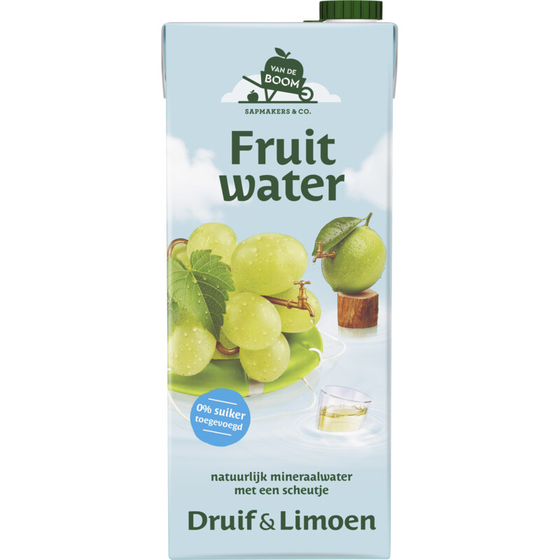 Van de Boom Fruitwater druif & limoen