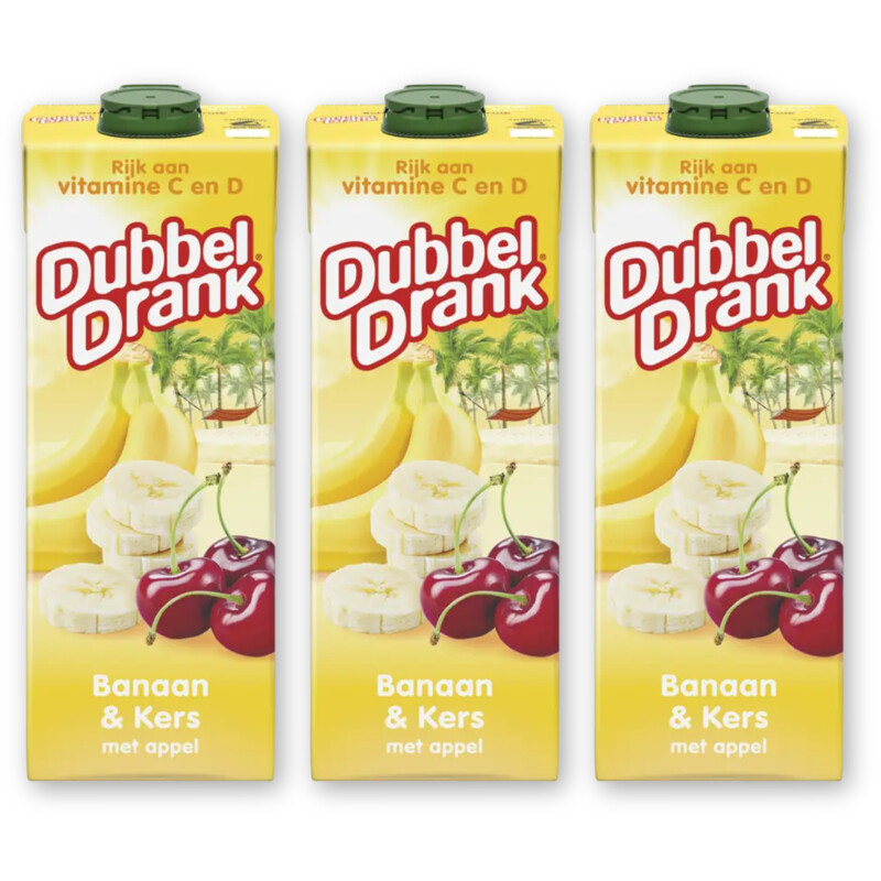 DubbelDrank Banaan & kers 3-pack